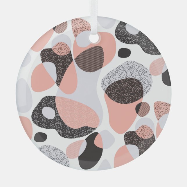 Natural Forms: Geometric Seamless Texture. Glass Tree Decoration (Front)