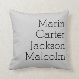 Natural Four Kids Names Personalized Family Cushion