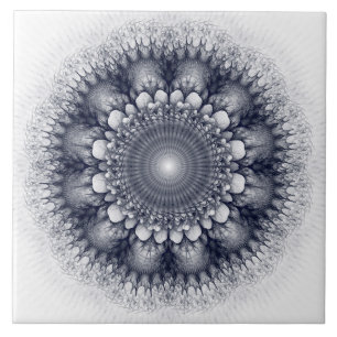 Natural fractal ornament ceramic tile