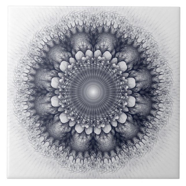 Natural fractal ornament ceramic tile (Front)