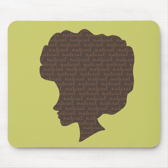 Natural 'Fro Mouse Pad (Front)