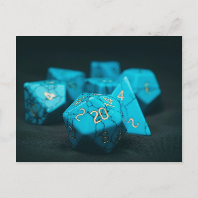 Natural Gemstone Crystal Stone Dice Set Postcard (Front)
