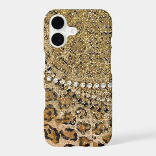 Natural Gold Leopard Animal Print Glitter Look