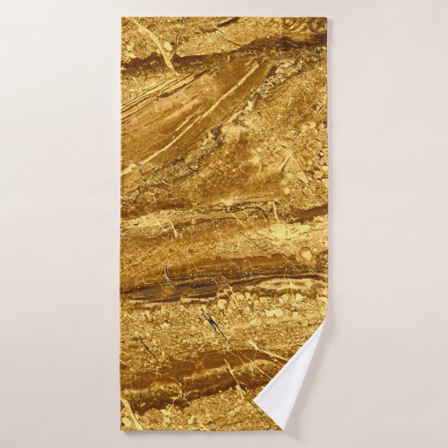 Natural gold marble tiles pattern bath towel (Bath Towel)