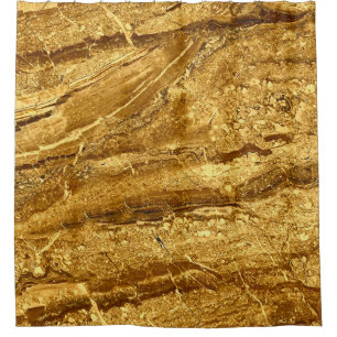 Natural gold marble tiles pattern shower curtain