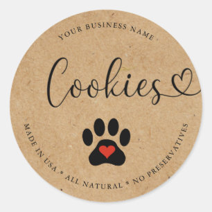 Natural Gourmet Rustic Dog Cookies  Classic Round Sticker
