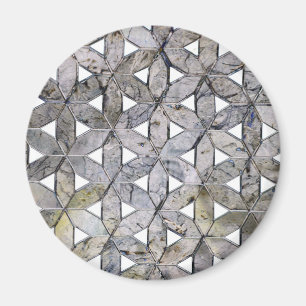 Natural Gray Stone Mosaic, flower of life Magnet