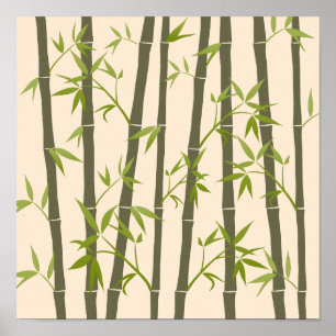 Natural Green Bamboo Plants Poster
