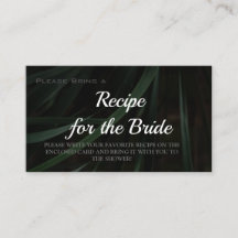 Natural Green Bridal Shower Recipe Request Card