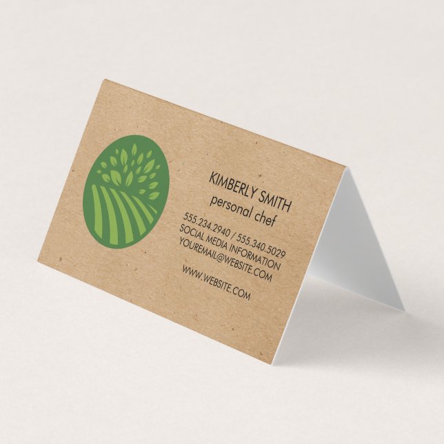Natural Green Icon Business Card (Front)