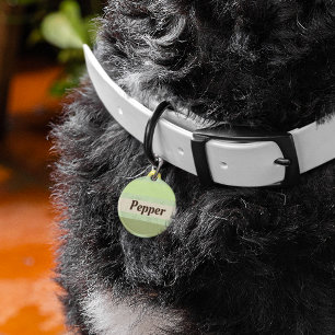 Natural Green Stripes Pet Tag