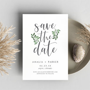 Natural Greenery   Modern Botanical Save The Date