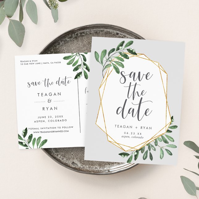 Natural Greenery | Watercolor Save the Date Announcement Postcard (Creator Uploaded)