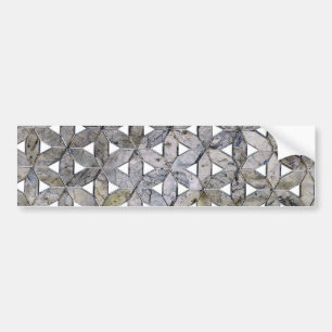 Natural Grey Stone Mosaic, flower of life Bumper Sticker