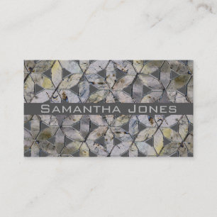 Natural Grey Stone Mosaic, flower of life Business Card