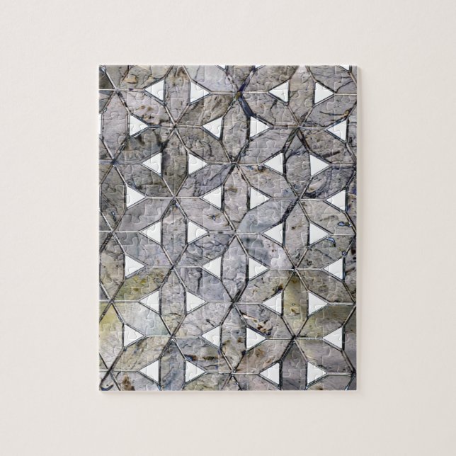 Natural Grey Stone Mosaic, flower of life Jigsaw Puzzle (Vertical)