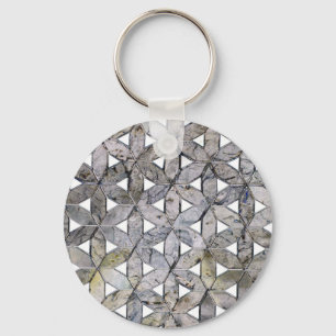 Natural Grey Stone Mosaic Key Ring