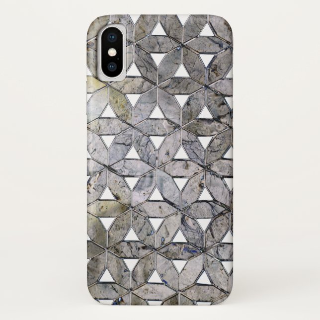 Natural Grey Stone Mosaic pattern flower of life Case-Mate iPhone Case (Back)