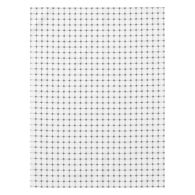 Natural Grid Deep Charcoal Off-White Tablecloth (Front)
