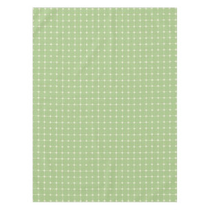 Natural Grid Sage Green Warm Cream Tablecloth