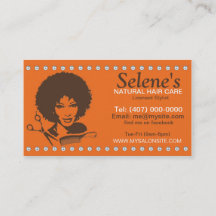 Natural Hair African American Salon Business Card