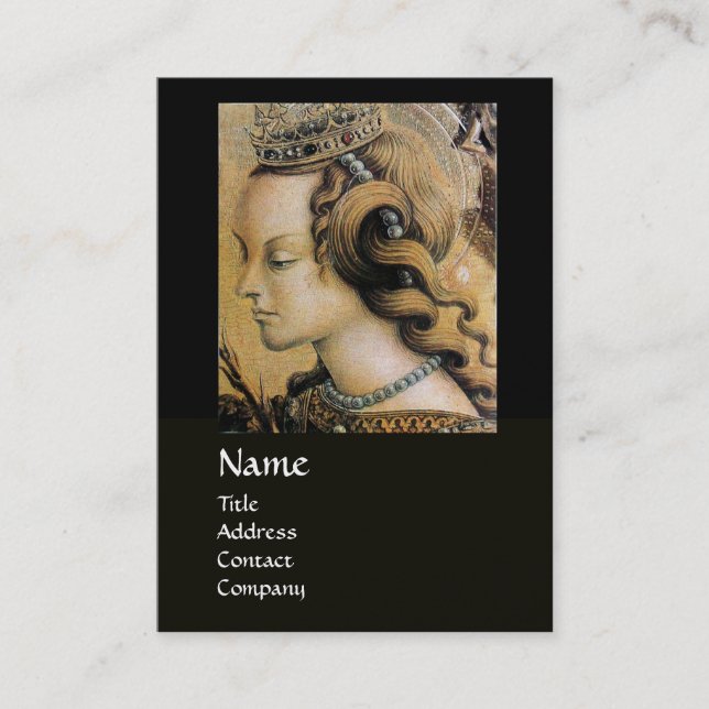 NATURAL HAIR BEAUTY JEWELRY MONOGRAM black gold Business Card (Front)