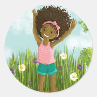 Natural Hair Greeting Card Classic Round Sticker