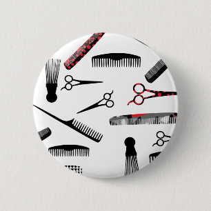 Natural hair red black 6 cm round badge