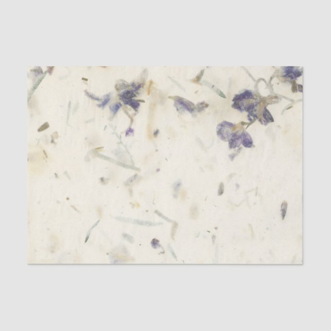 Natural Handmade Look Dried Flowers Tissue Paper (Front)