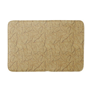 Natural Handmade Paper Texture in Warm Beige Bath Mat