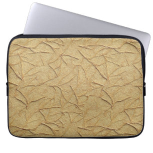 Natural Handmade Paper Texture in Warm Beige Laptop Sleeve