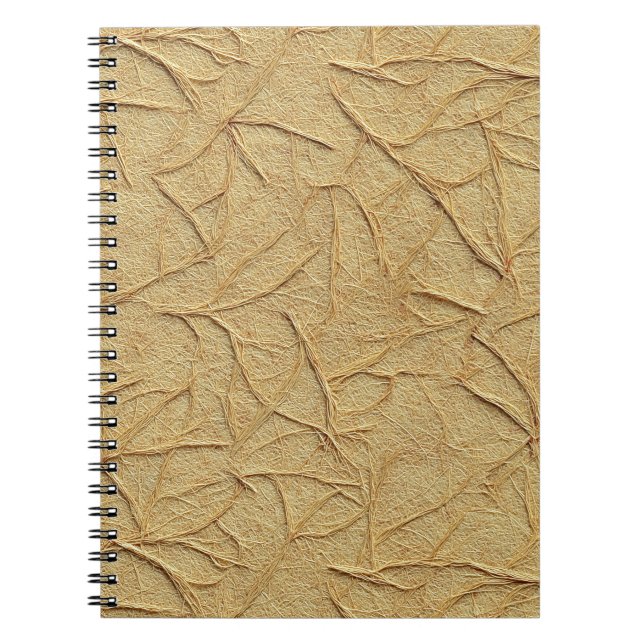 Natural Handmade Paper Texture in Warm Beige Notebook (Front)