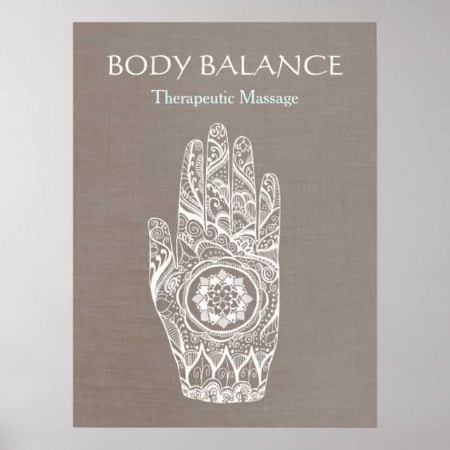 Natural Healer Henna Hand Lotus Poster (Front)