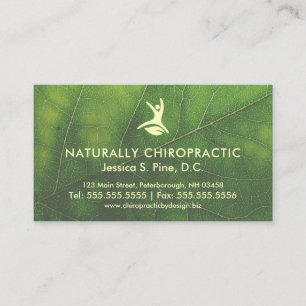 Natural Health Leaf Office Hours Chiropractor Business Card