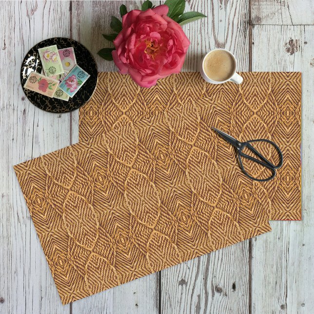 Natural Hessian Jute Plant Fibre Print - Crafting Tissue Paper (Creator Uploaded)