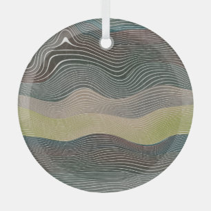 Natural Hills: Landscape Pattern Glass Tree Decoration