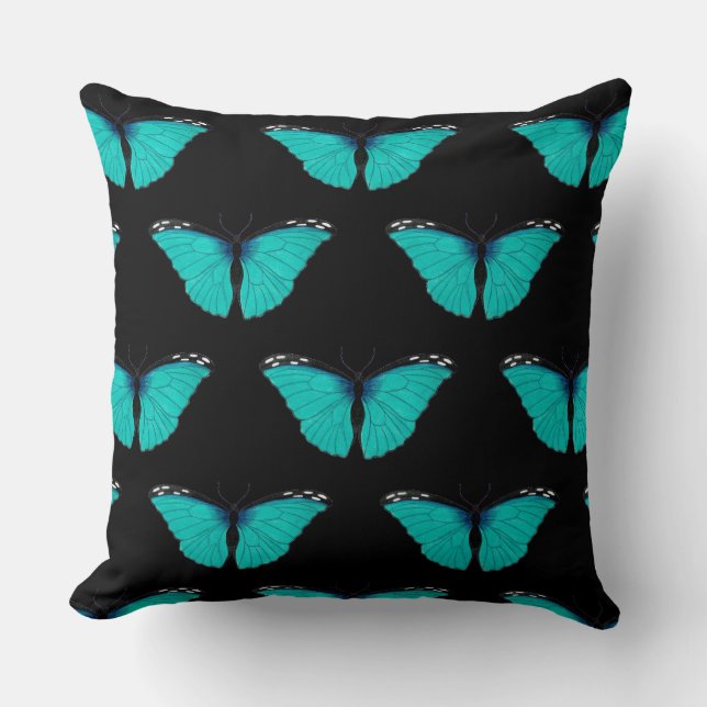 Natural History Blue Butterfly  Cushion (Front)
