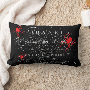 Natural History Title Page Spiders Calligraphy Lumbar Cushion