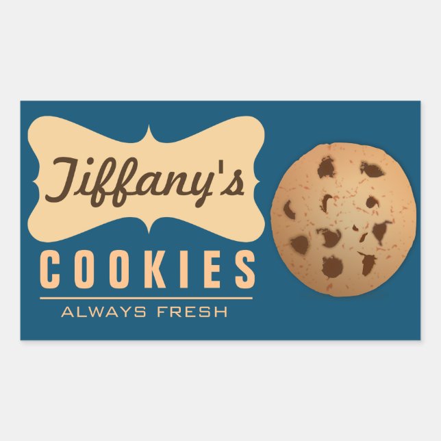 Natural | Homebaked | Gourmet | Handmade Cookies Rectangular Sticker (Front)