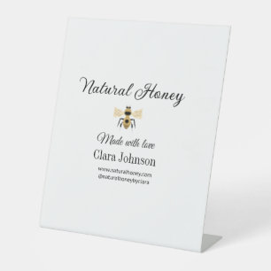natural honey homemade honeybee honeycomb add name pedestal sign
