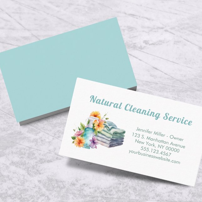 Natural House Cleaning Service Supplies Business Card (Creator Uploaded)