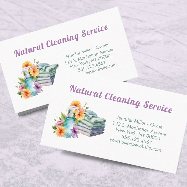 Natural House Cleaning Service Supplies Business Card (Creator Uploaded)
