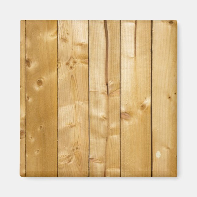 Natural knotted light wood panel photo magnet (Front)