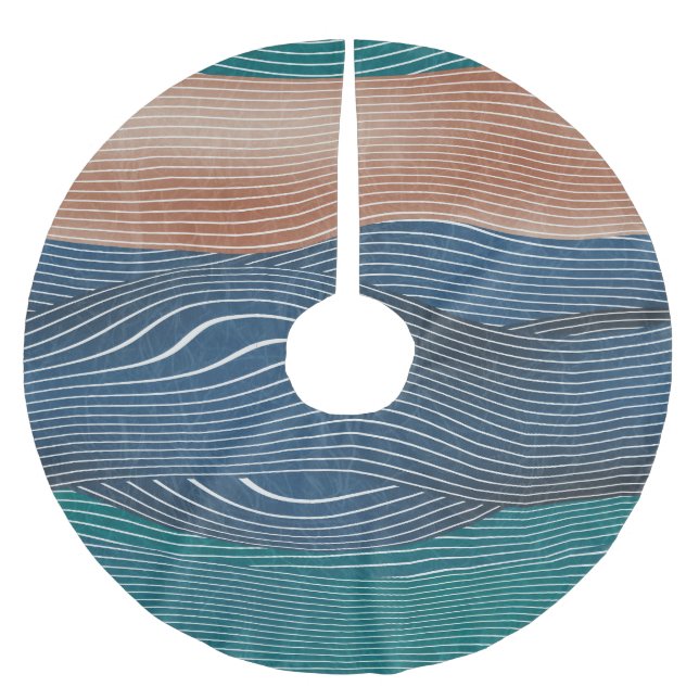 Natural landscape hills: seamless pattern. brushed polyester tree skirt (Front)