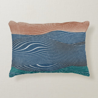 Natural landscape hills: seamless pattern. decorative cushion