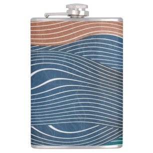 Natural landscape hills: seamless pattern. hip flask