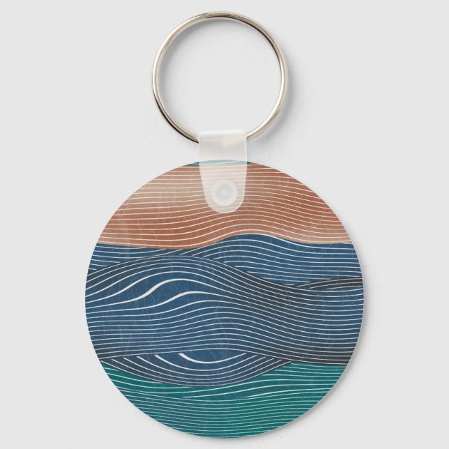 Natural landscape hills: seamless pattern. key ring (Front)