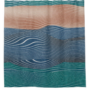 Natural landscape hills: seamless pattern. shower curtain