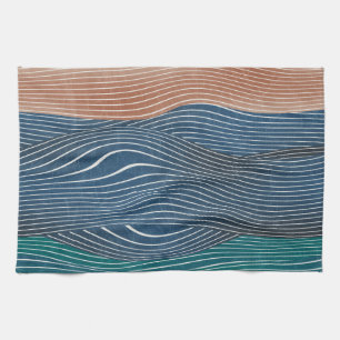 Natural landscape hills: seamless pattern. tea towel