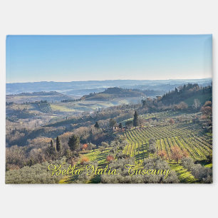 Natural landscape in Tuscany, travel Italy Magnet